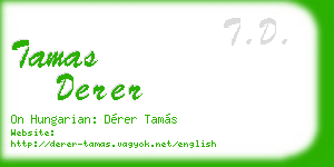 tamas derer business card