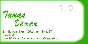 tamas derer business card